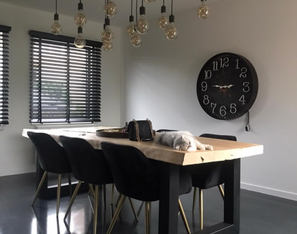 Privé woning van finishing touch voorzien met een levendige zwarte monolithische vloer